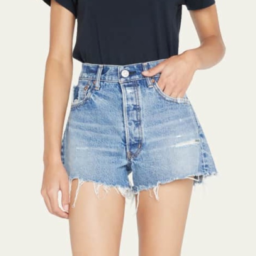 Moussy Vintage MV Havilland Distressed Jean Shorts Size 26